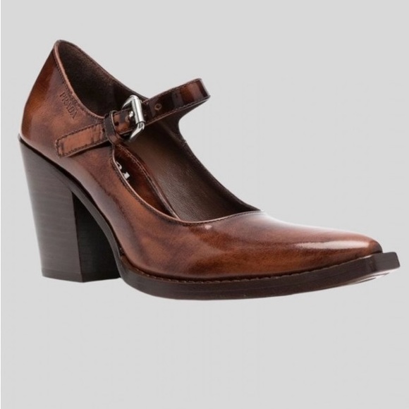 Prada Shoes - PRADA Marie-Jane brown leather pumps